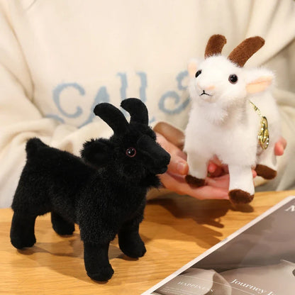18cm Plush Black White Goat Pendant Toy
