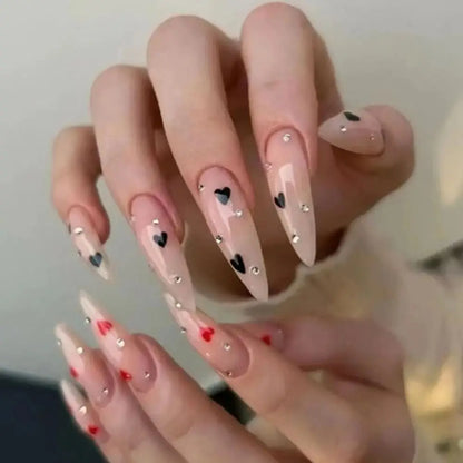 Long Stiletto French Fake Nails