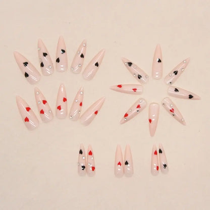 Long Stiletto French Fake Nails