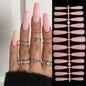 Long Stiletto French Fake Nails
